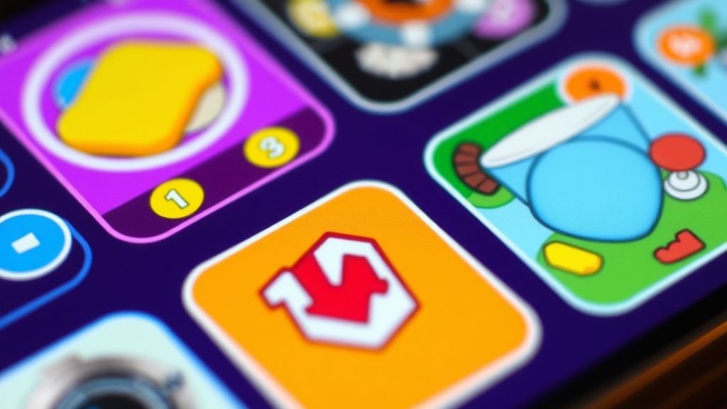 Close-up of interactive games and features available on the nice1010 fun app.