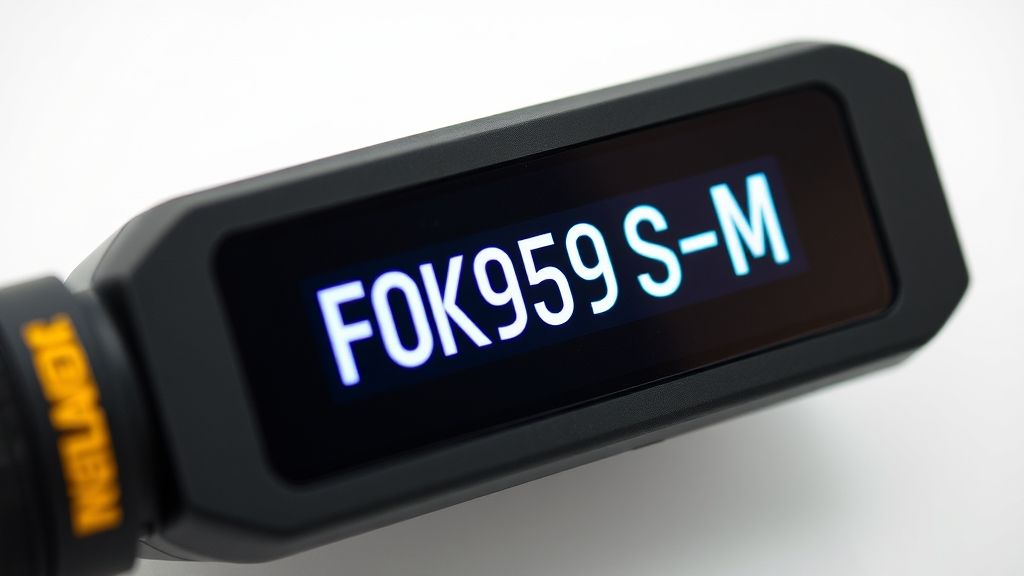 FOK959S-M model number highlighted on device for easy identification.