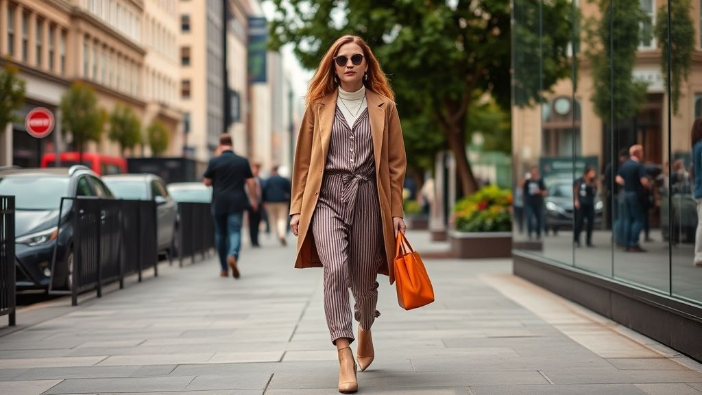 Person walking confidently in Mango20 outfit 2025 lifestyle fashion trends.