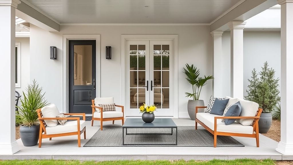 Modern front porch ideas with minimalist design.